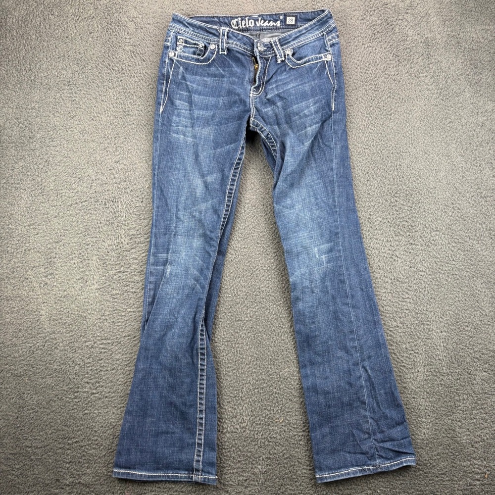 Cielo‎ Jeans Womens Blue Bootcut Embellished Denim Jeans Size 28